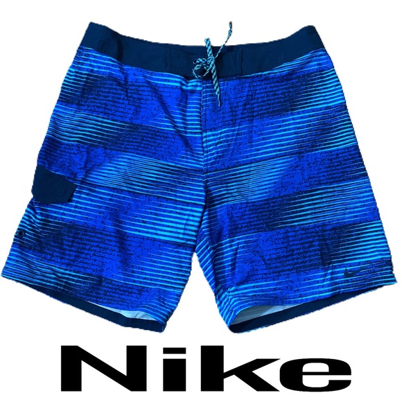 Nike Other - Nike Blue Striped Men’s Board Shorts Size 36